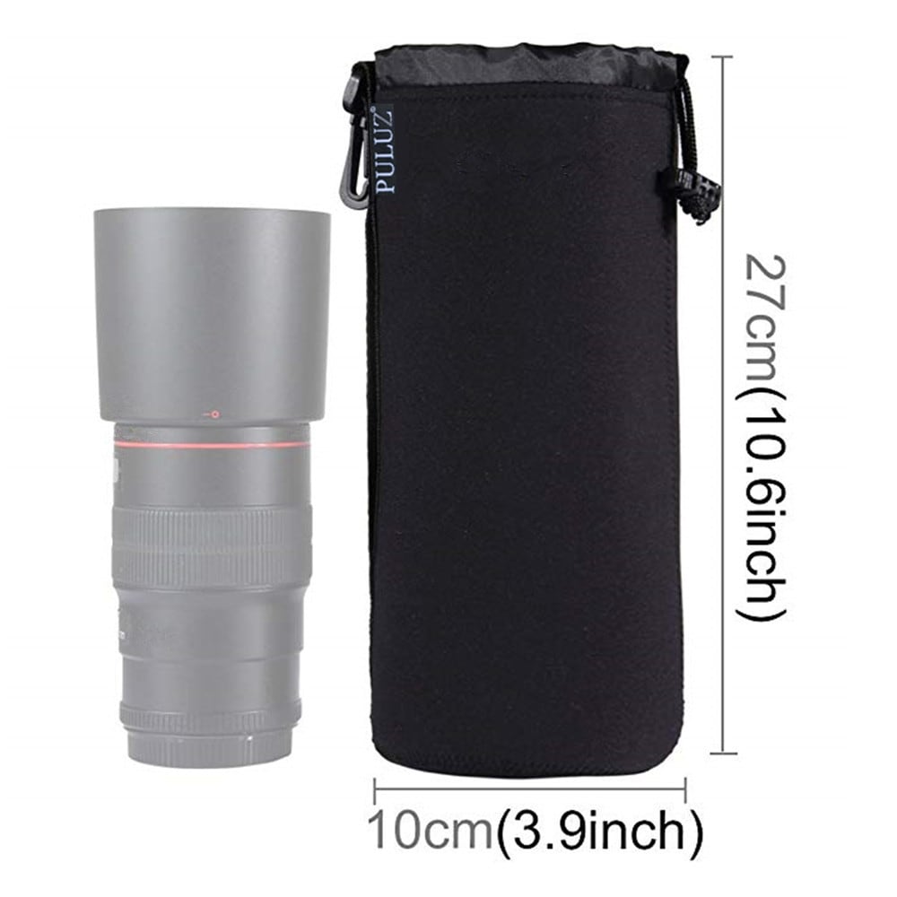 PULUZ Neoprene SLR Camera Lens Carrying Bag with Hook for Canon / Nikon / Sony- Black PULUZ Neoprene SLR Camera Lens Carrying Bag with Hook for Canon / Nikon / Sony- Black