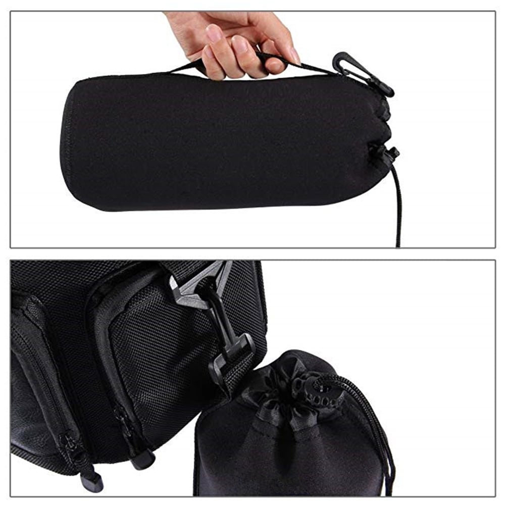 PULUZ Neoprene SLR Camera Lens Carrying Bag with Hook for Canon / Nikon / Sony- Black PULUZ Neoprene SLR Camera Lens Carrying Bag with Hook for Canon / Nikon / Sony- Black