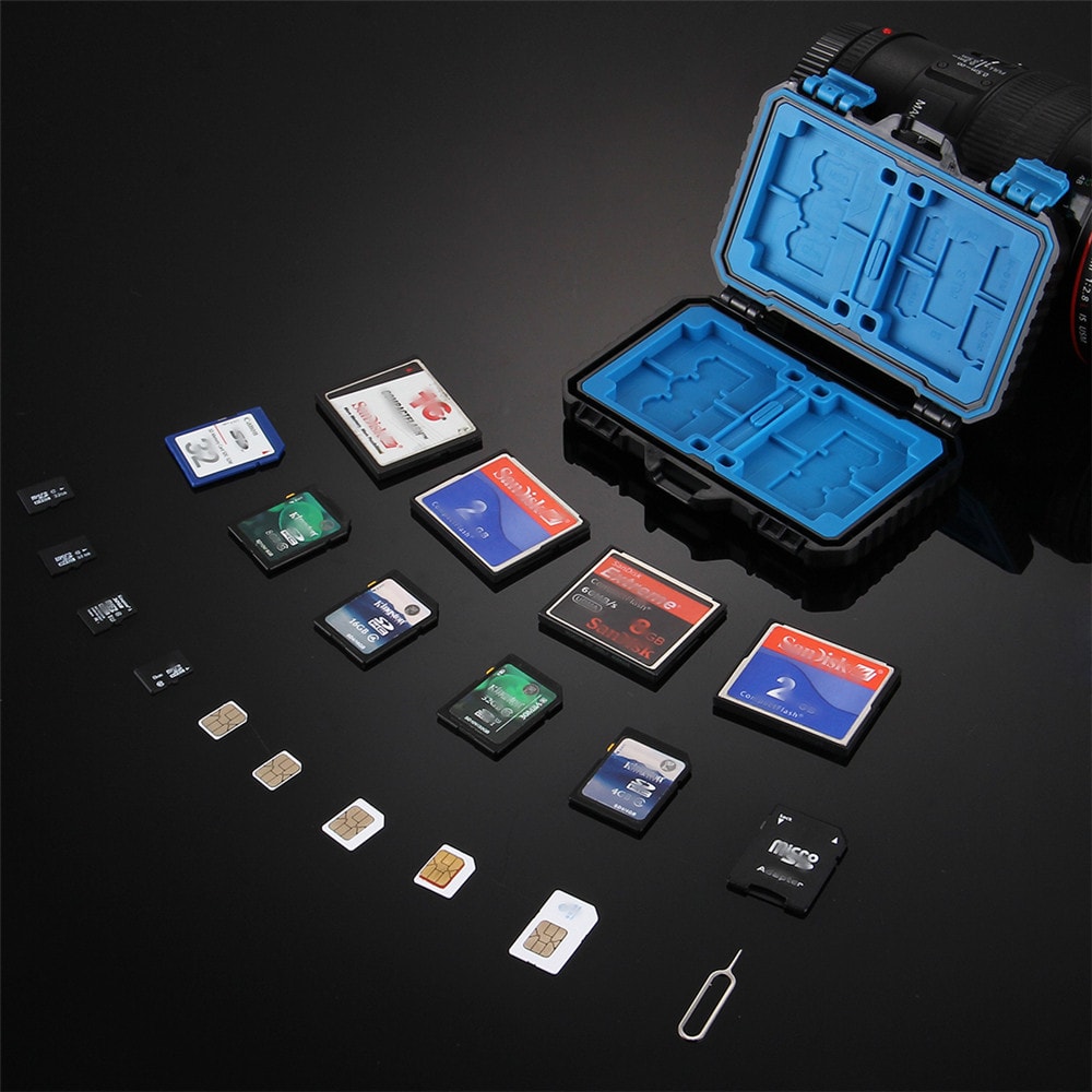 PULUZ Water-Resistant Micro SD CF TF Holder Stocker Storage Box- Black PULUZ Water-Resistant Micro SD CF TF Holder Stocker Storage Box- Black