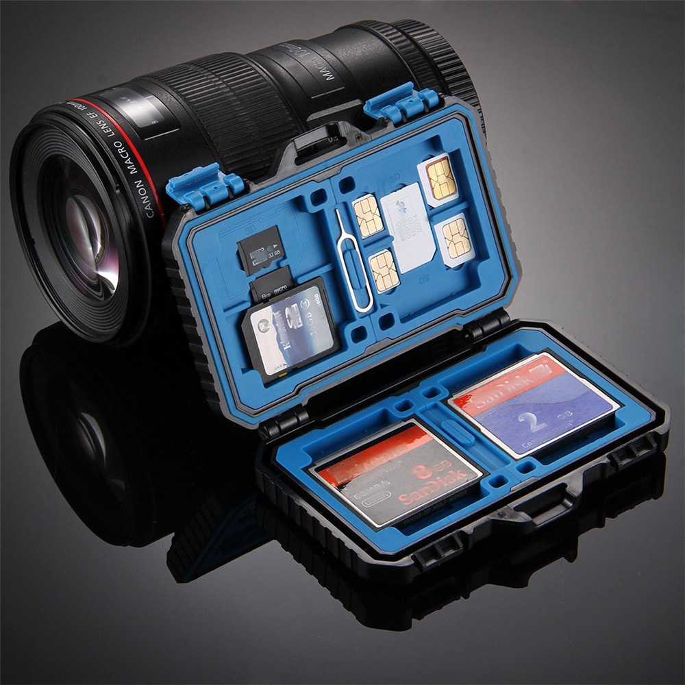 PULUZ Water-Resistant Micro SD CF TF Holder Stocker Storage Box- Black PULUZ Water-Resistant Micro SD CF TF Holder Stocker Storage Box- Black