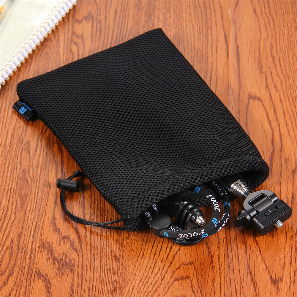 PULUZ Nylon Mesh Storage Bag Pouch Stay Cord for GoPro HERO5 4 3+ 3 2 1- Black PULUZ Nylon Mesh Storage Bag Pouch Stay Cord for GoPro HERO5 4 3+ 3 2 1- Black
