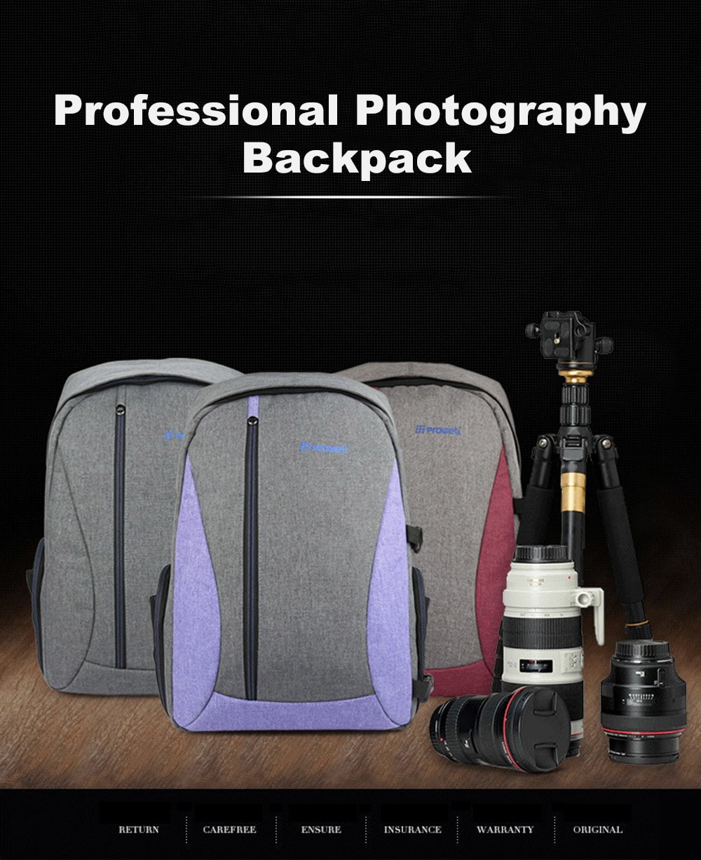 PROWELL DC21439 DSLR Camera Photography Backpack- Gray PROWELL DC21439 DSLR Camera Photography Backpack- Gray