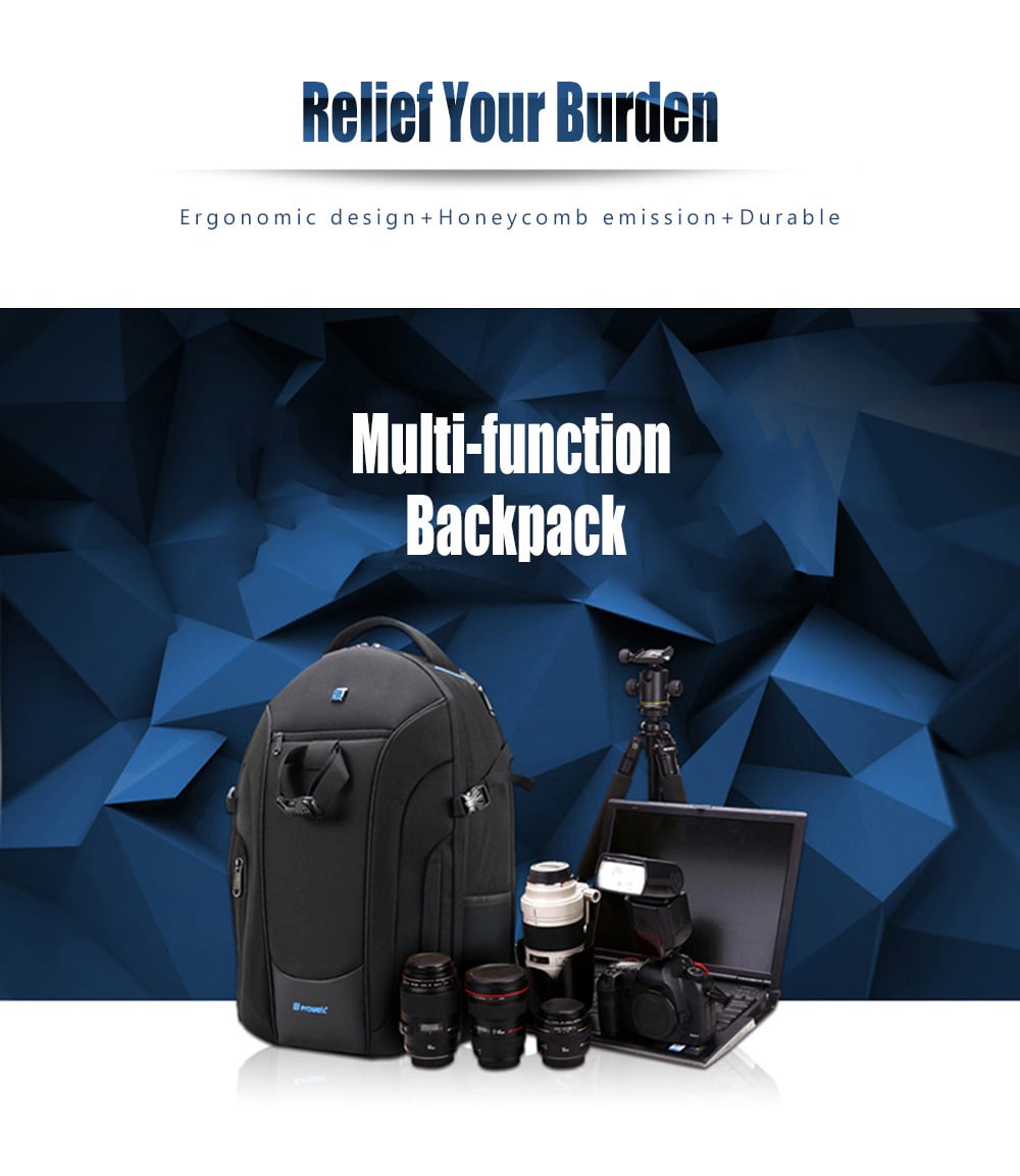 PROWELL DC21948 DSLR Camera Photography Backpack- Black PROWELL DC21948 DSLR Camera Photography Backpack- Black