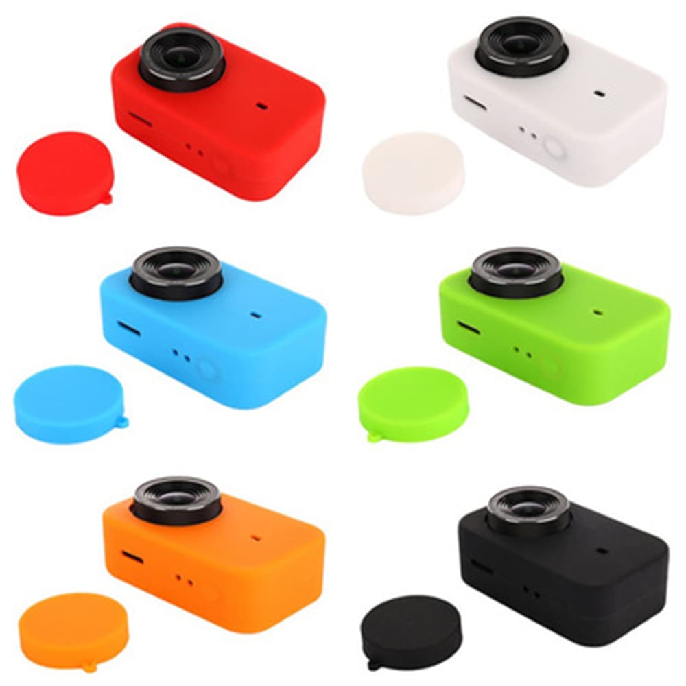 Silicone Rubber Skin Case Sleeve + Lens Cover for Xiaomi Mijia 4K Camera- Black Silicone Rubber Skin Case Sleeve + Lens Cover for Xiaomi Mijia 4K Camera- Black