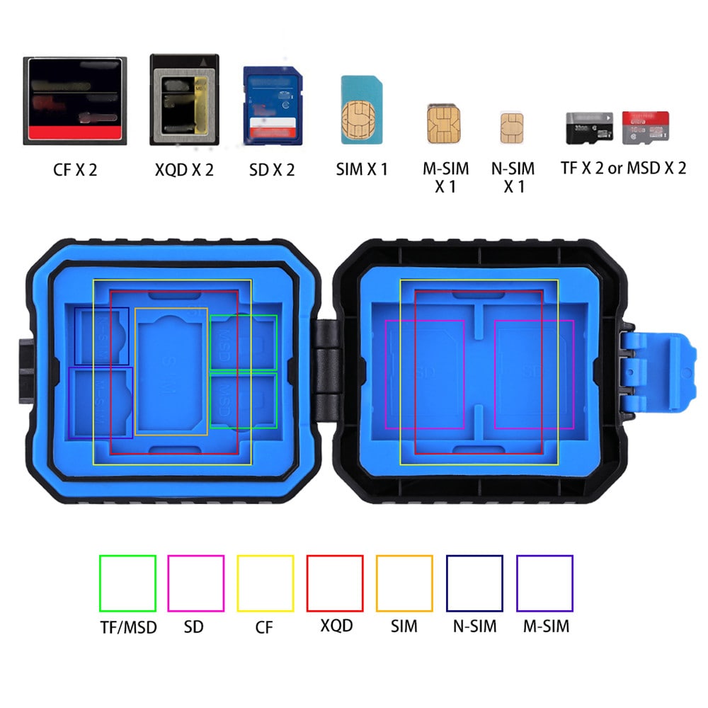 PULUZ Waterproof Micro SD CF TF Holder Stocker Storage Box Memory Card Case- Black PULUZ Waterproof Micro SD CF TF Holder Stocker Storage Box Memory Card Case- Black