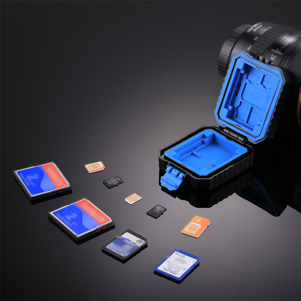 PULUZ Waterproof Micro SD CF TF Holder Stocker Storage Box Memory Card Case- Black PULUZ Waterproof Micro SD CF TF Holder Stocker Storage Box Memory Card Case- Black