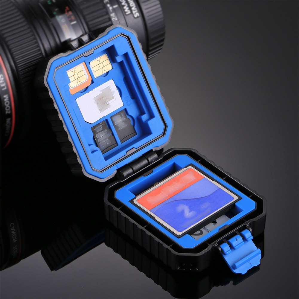 PULUZ Waterproof Micro SD CF TF Holder Stocker Storage Box Memory Card Case- Black PULUZ Waterproof Micro SD CF TF Holder Stocker Storage Box Memory Card Case- Black