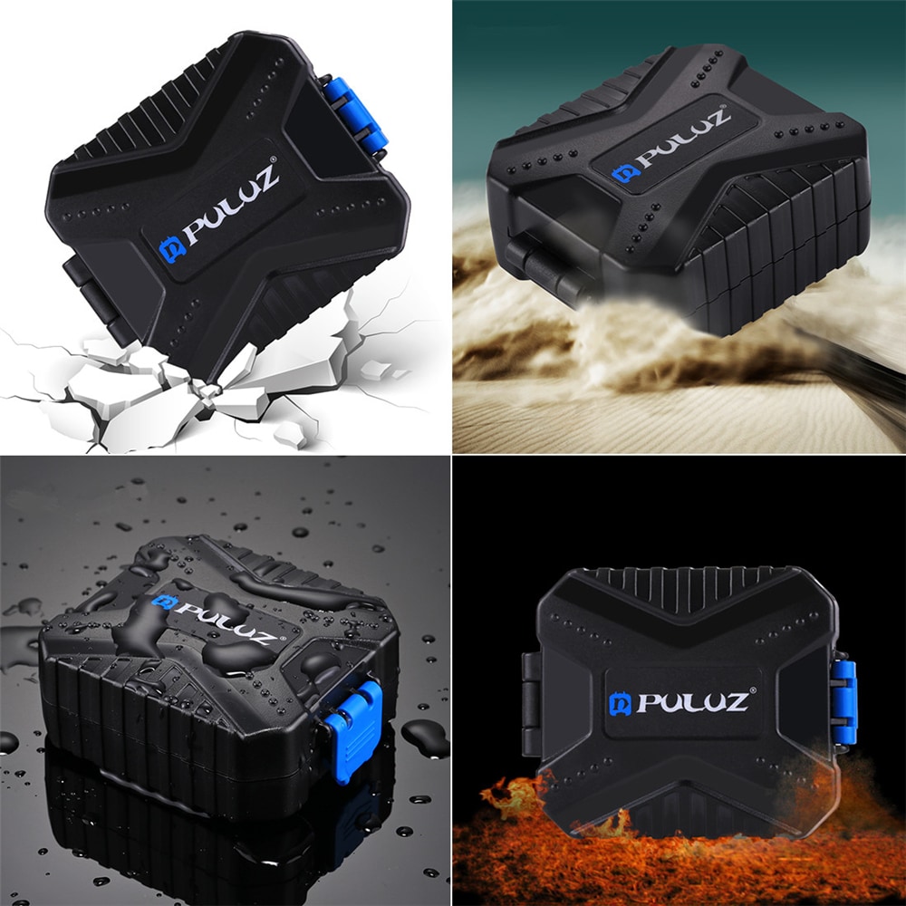 PULUZ Waterproof Micro SD CF TF Holder Stocker Storage Box Memory Card Case- Black PULUZ Waterproof Micro SD CF TF Holder Stocker Storage Box Memory Card Case- Black