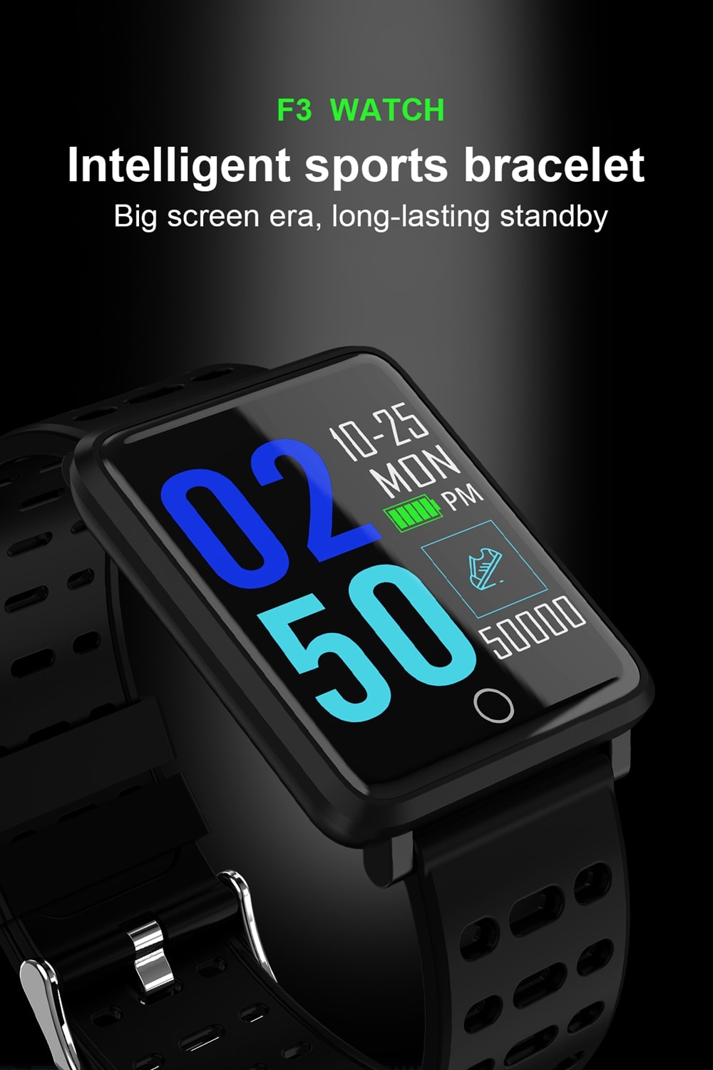 Silicone Strap Waterproof Bluetooth F3 Color Smart Bracelet- Multi-A Silicone Strap Waterproof Bluetooth F3 Color Smart Bracelet- Multi-A