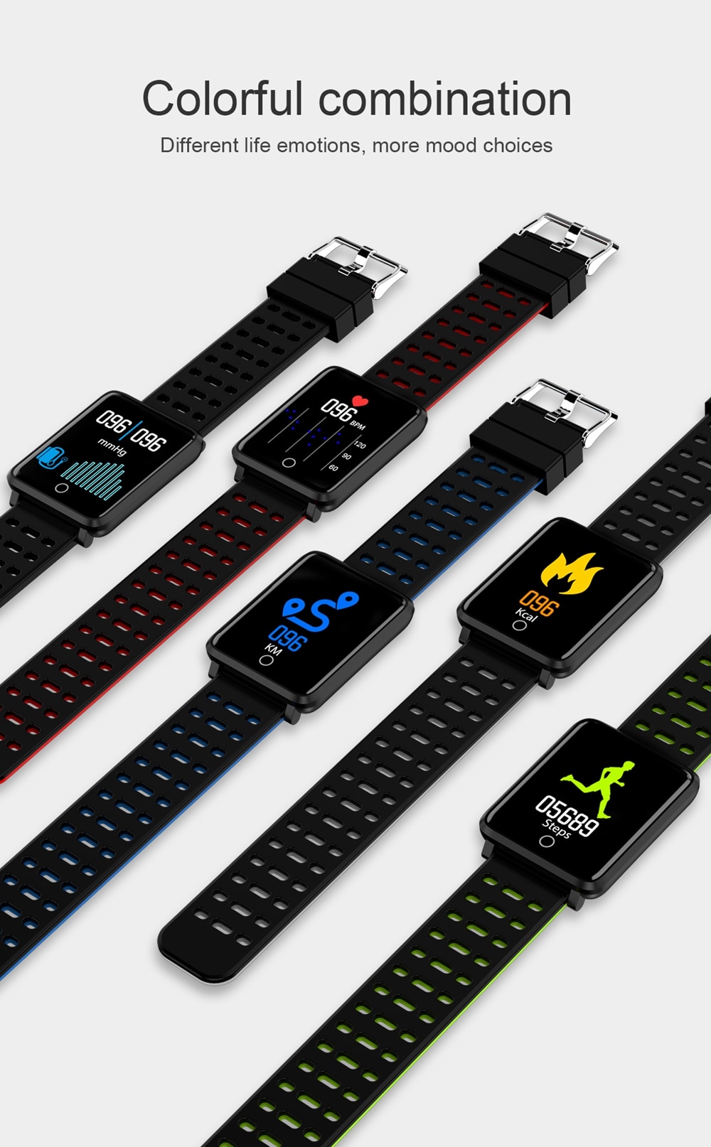 Silicone Strap Waterproof Bluetooth F3 Color Smart Bracelet- Multi-A Silicone Strap Waterproof Bluetooth F3 Color Smart Bracelet- Multi-A