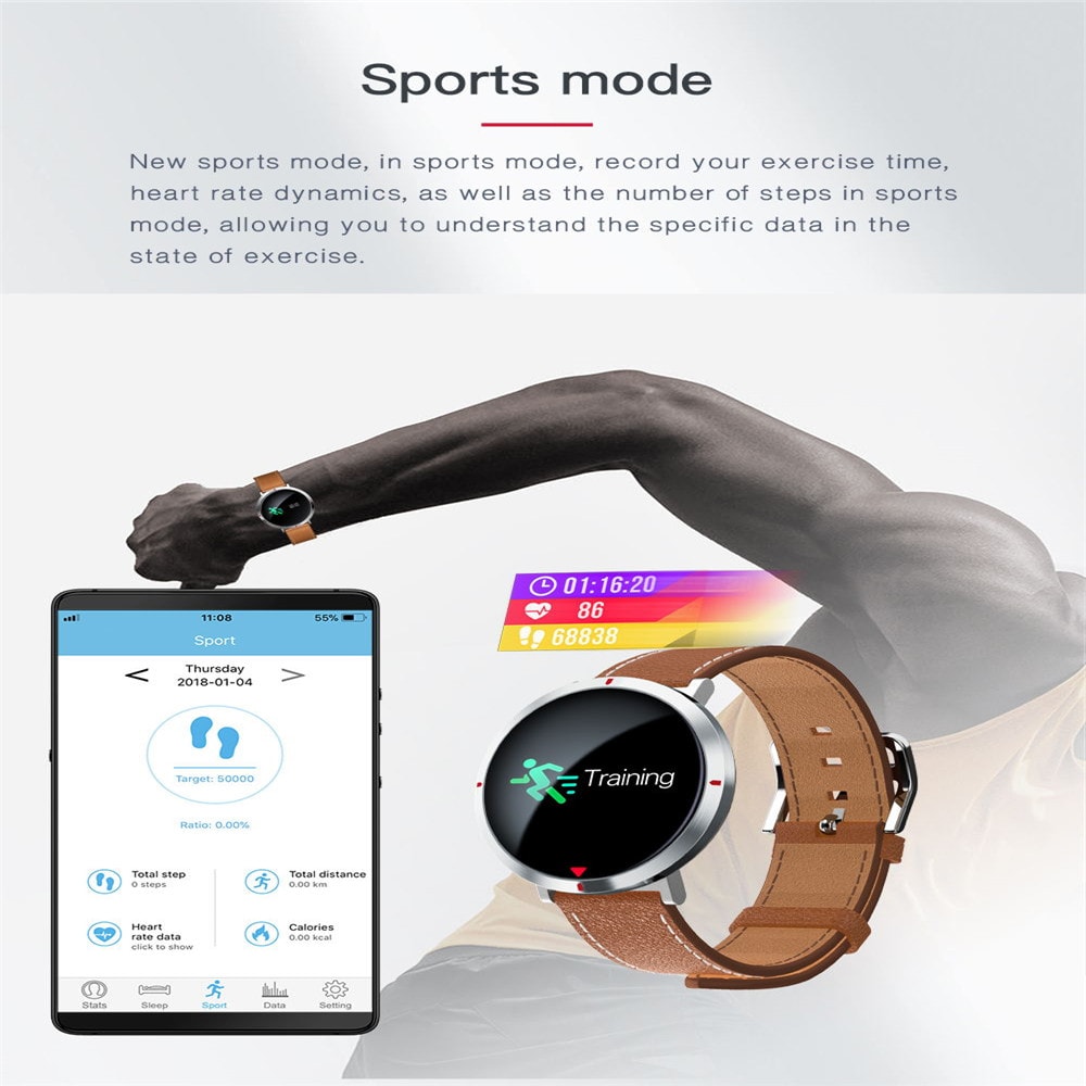 Sport Record SMS Push Heart Rate Monitor Smart Bracelet for IOS Android- Black Sport Record SMS Push Heart Rate Monitor Smart Bracelet for IOS Android- Black