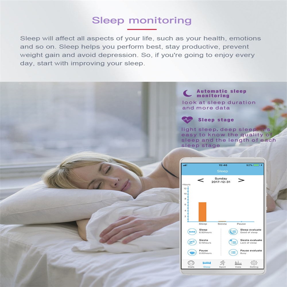 Sport Record SMS Push Heart Rate Monitor Smart Bracelet for IOS Android- Black Sport Record SMS Push Heart Rate Monitor Smart Bracelet for IOS Android- Black