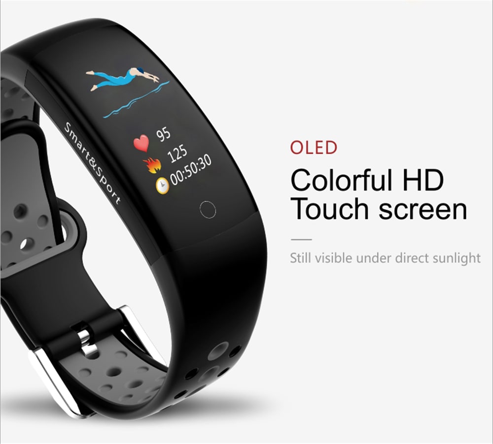 Q6S Color Screen Smart Bracelet Step Heart Rate Blood Pressure 3D Dynamic Ui- Red Q6S Color Screen Smart Bracelet Step Heart Rate Blood Pressure 3D Dynamic Ui- Red