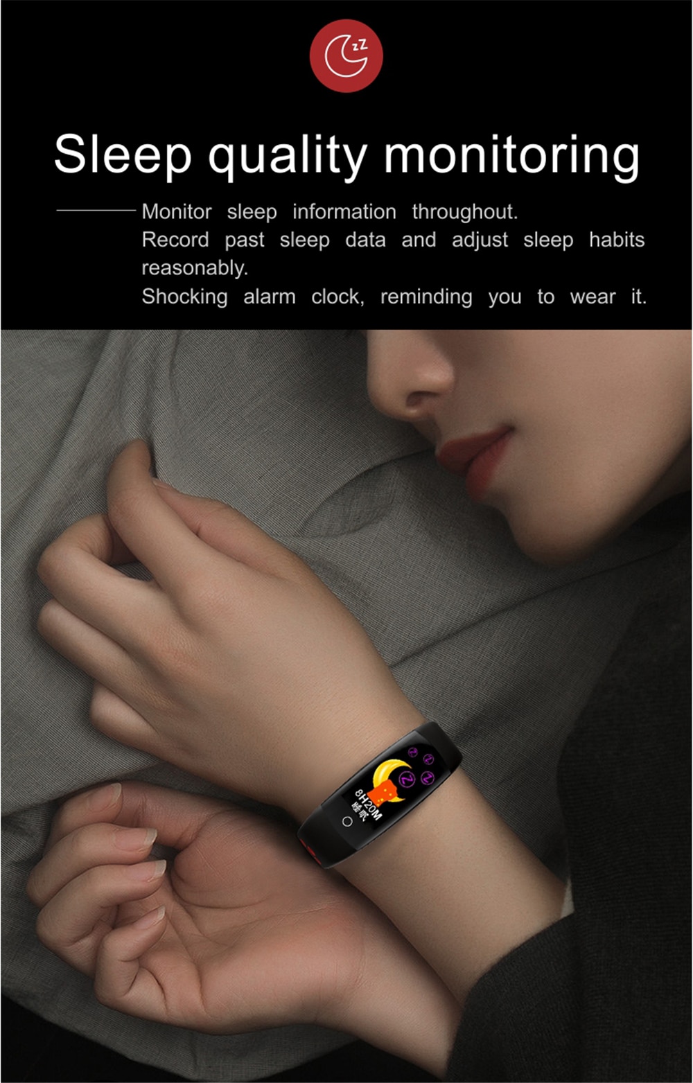 Q6S Color Screen Smart Bracelet Step Heart Rate Blood Pressure 3D Dynamic Ui- Red Q6S Color Screen Smart Bracelet Step Heart Rate Blood Pressure 3D Dynamic Ui- Red