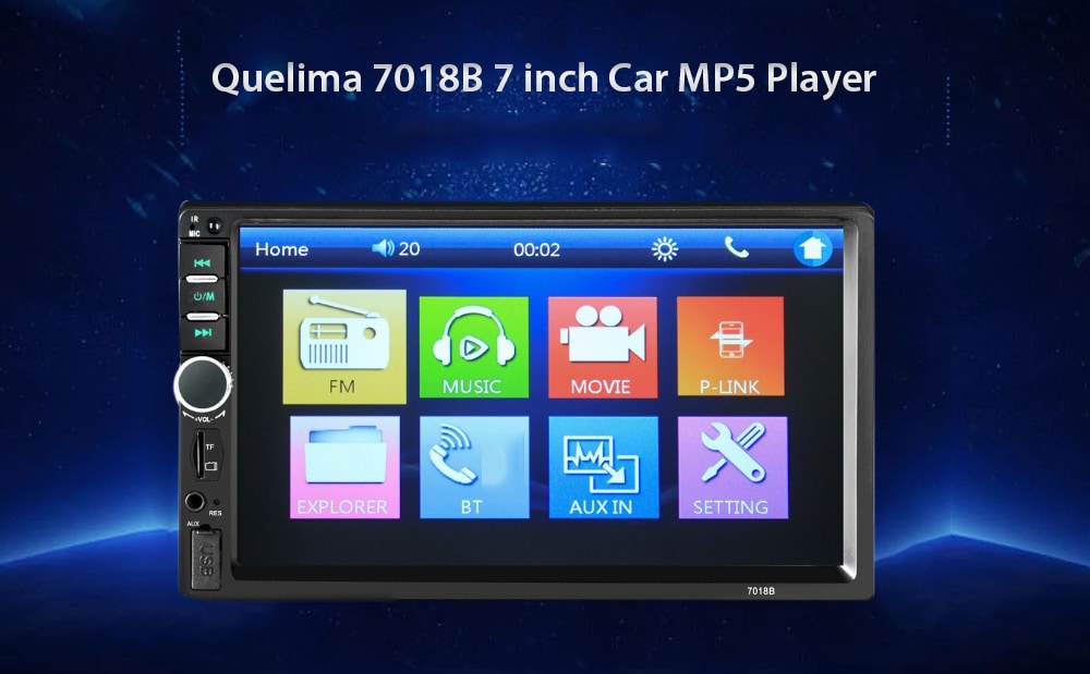 Quelima 7018B 7 inch Dual Din Bluetooth Hands-free HD Touch Screen Car MP5 Player - Black Quelima 7018B 7 inch Dual Din Bluetooth Hands-free HD Touch Screen Car MP5 Player - Black