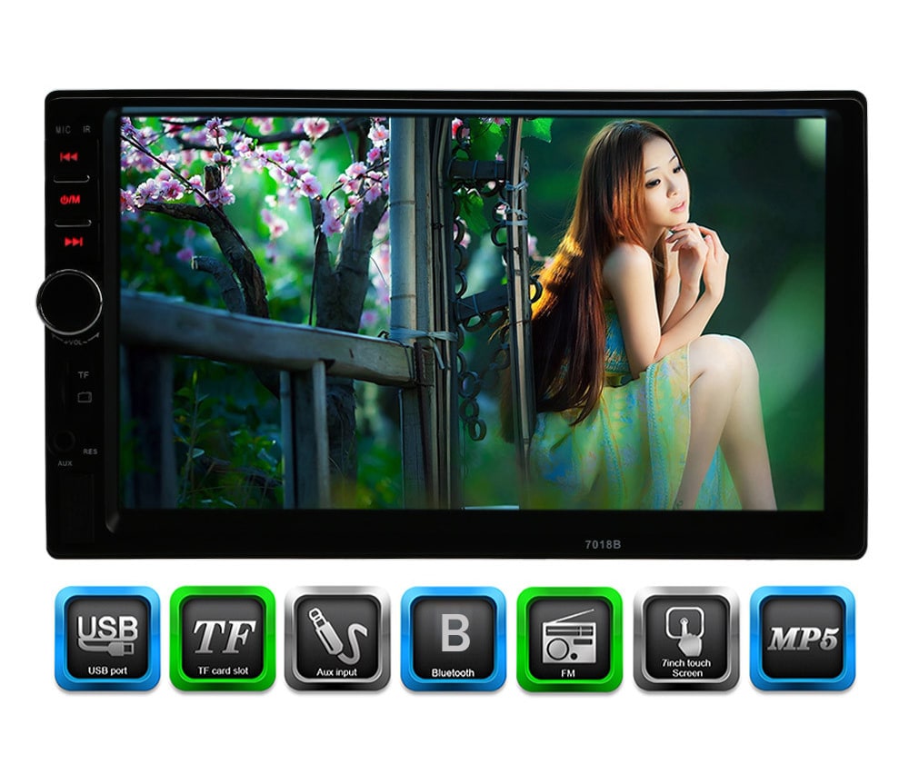 Quelima 7018B 7 inch Dual Din Bluetooth Hands-free HD Touch Screen Car MP5 Player - Black Quelima 7018B 7 inch Dual Din Bluetooth Hands-free HD Touch Screen Car MP5 Player - Black