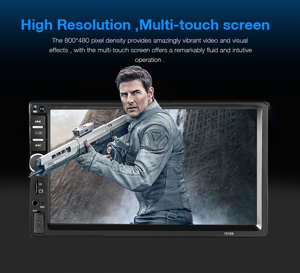 Quelima 7018B 7 inch Dual Din Bluetooth Hands-free HD Touch Screen Car MP5 Player - Black Quelima 7018B 7 inch Dual Din Bluetooth Hands-free HD Touch Screen Car MP5 Player - Black