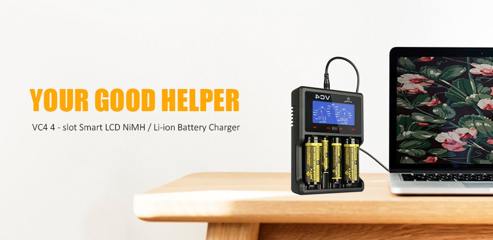 Xtar VC4 4-slot Smart LCD NiMH / Li-ion Battery Charger- Black Xtar VC4 4-slot Smart LCD NiMH / Li-ion Battery Charger- Black