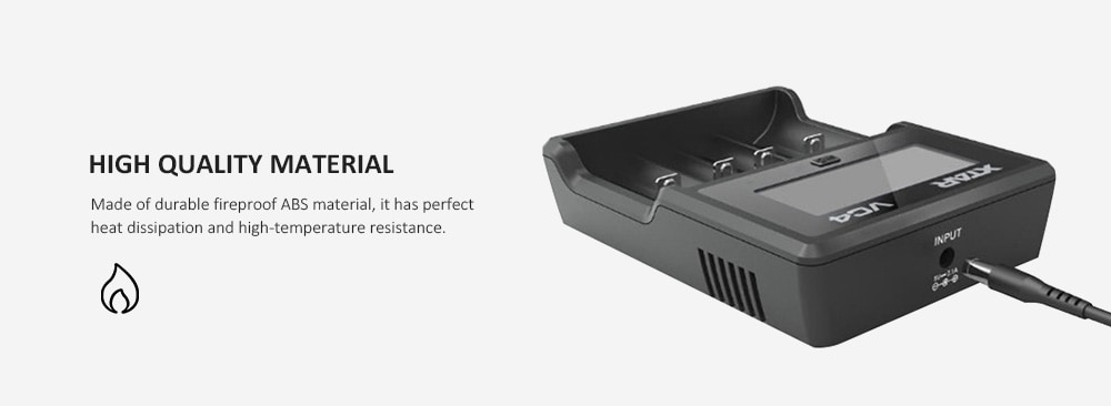 Xtar VC4 4-slot Smart LCD NiMH / Li-ion Battery Charger- Black Xtar VC4 4-slot Smart LCD NiMH / Li-ion Battery Charger- Black