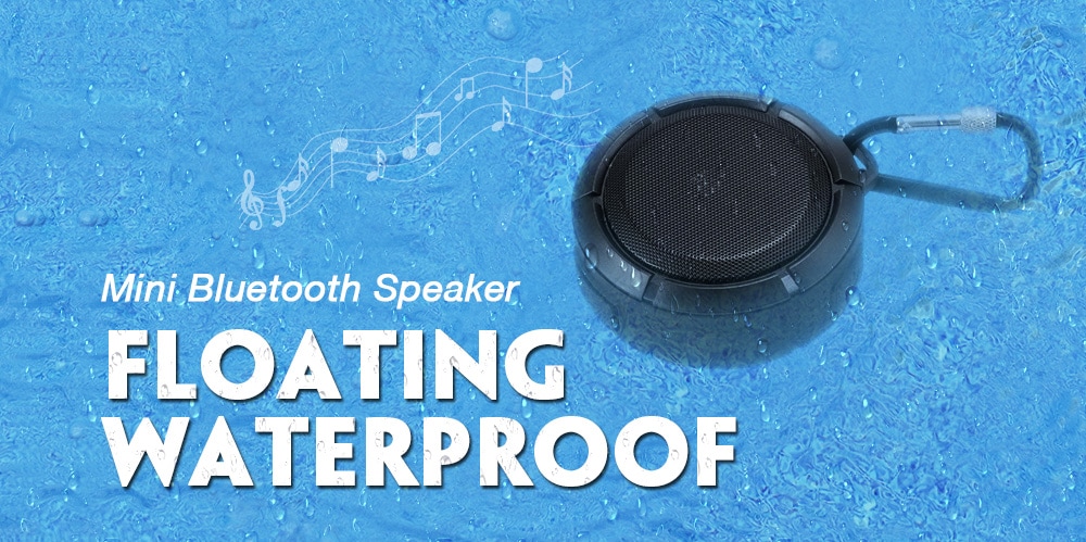 Bluetooth Waterproof Speaker Floating IPX7 Wireless Speaker Pocket-Sized Speaker with Carabiner- Black Bluetooth Waterproof Speaker Floating IPX7 Wireless Speaker Pocket-Sized Speaker with Carabiner- Black