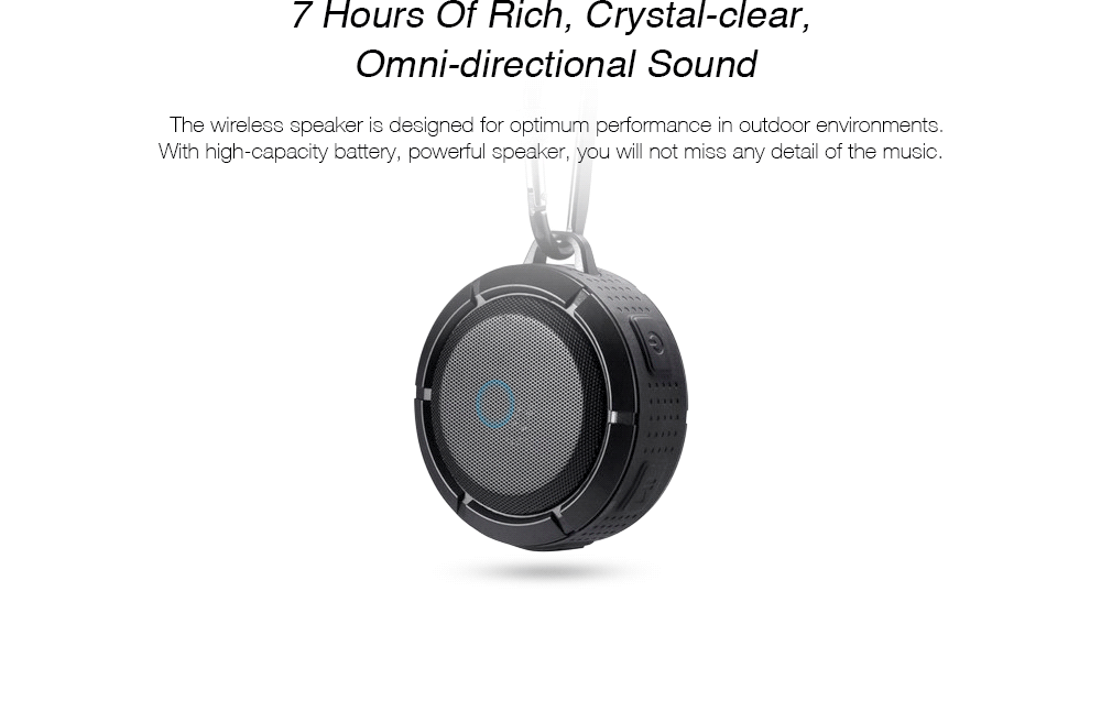 Bluetooth Waterproof Speaker Floating IPX7 Wireless Speaker Pocket-Sized Speaker with Carabiner- Black Bluetooth Waterproof Speaker Floating IPX7 Wireless Speaker Pocket-Sized Speaker with Carabiner- Black