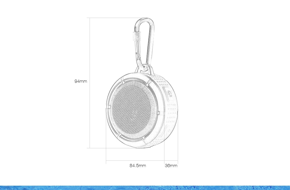 Bluetooth Waterproof Speaker Floating IPX7 Wireless Speaker Pocket-Sized Speaker with Carabiner- Black Bluetooth Waterproof Speaker Floating IPX7 Wireless Speaker Pocket-Sized Speaker with Carabiner- Black