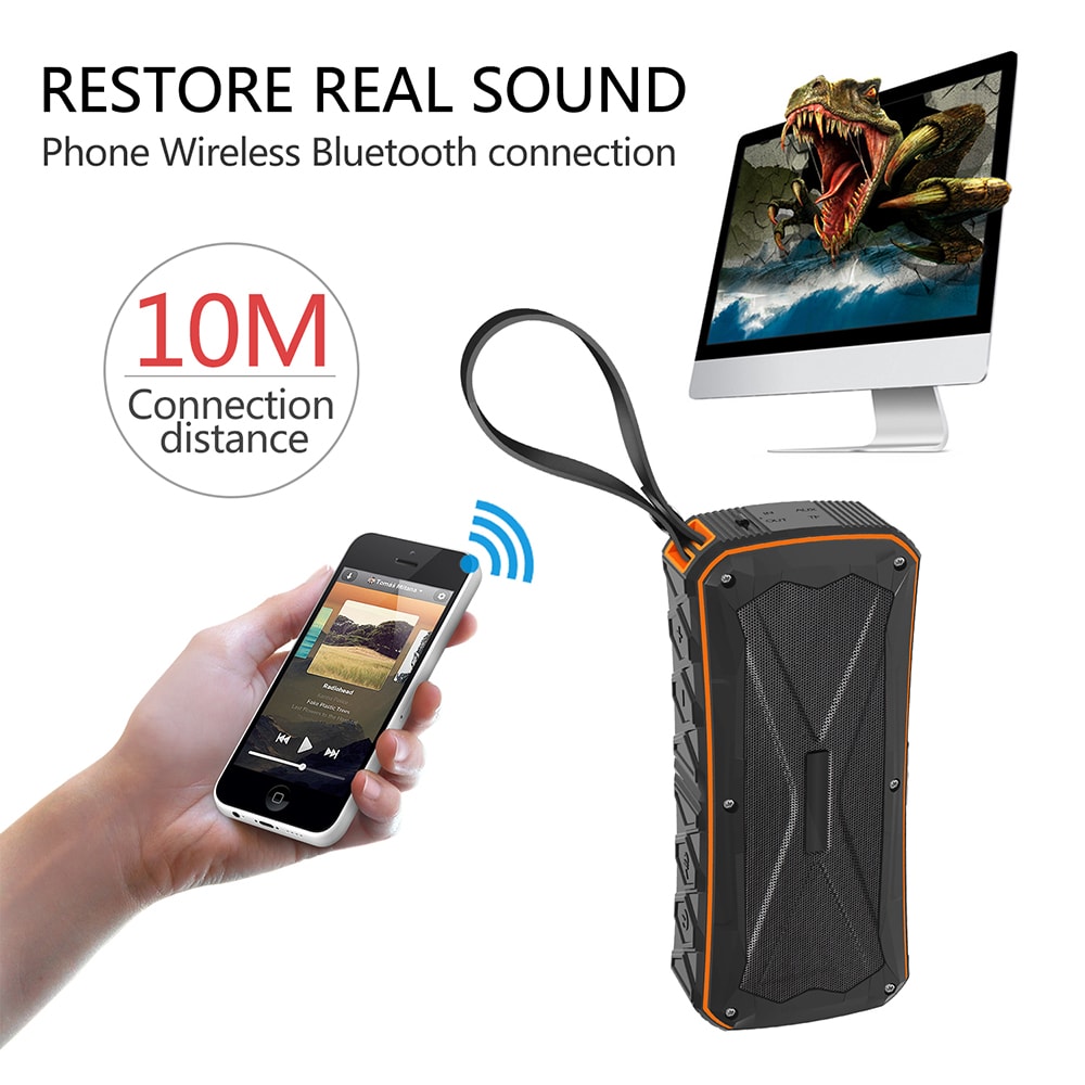 S610 Portable Outdoor Waterproof Bluetooth Speaker- Orange S610 Portable Outdoor Waterproof Bluetooth Speaker- Orange