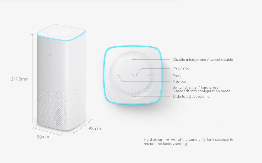 Original Xiaomi AI Bluetooth 4.1 Speaker Wire Smart Music Player- White Original Xiaomi AI Bluetooth 4.1 Speaker Wire Smart Music Player- White