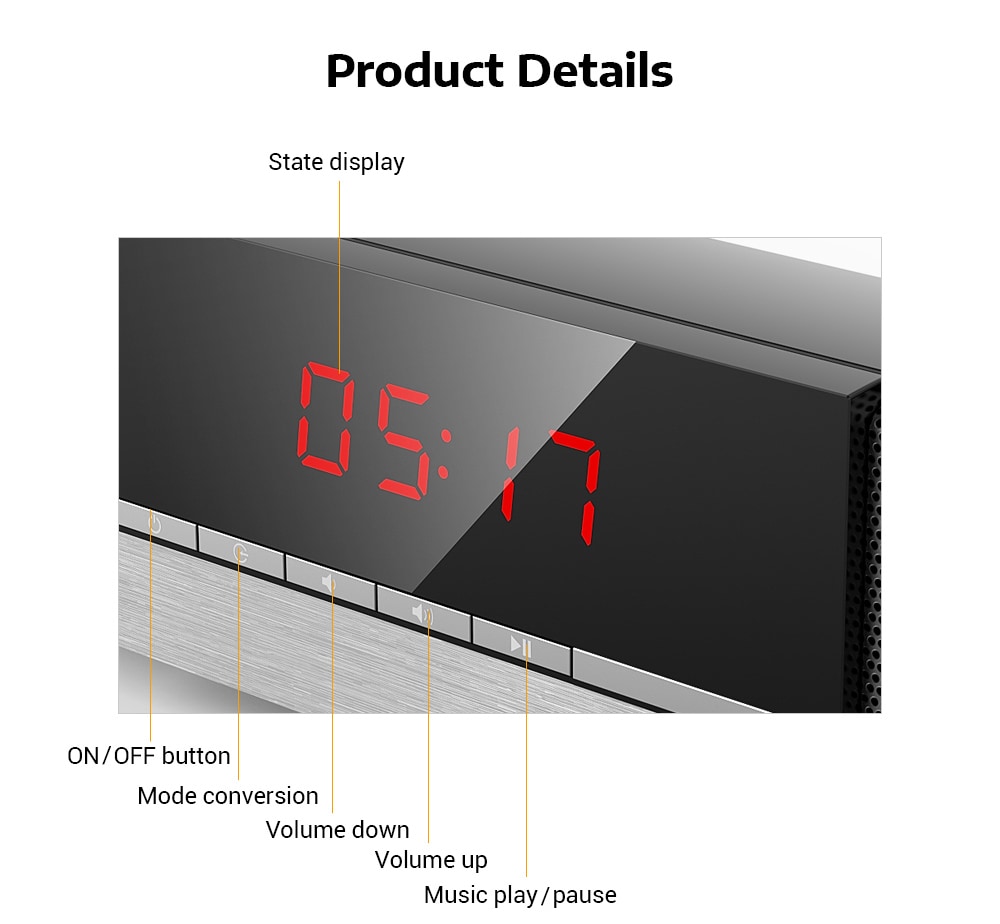 Shunpad S - R100 Wireless Bluetooth Soundbar Speaker with LED Display- Black Japan Plug (2-pin) Shunpad S - R100 Wireless Bluetooth Soundbar Speaker with LED Display- Black Japan Plug (2-pin)