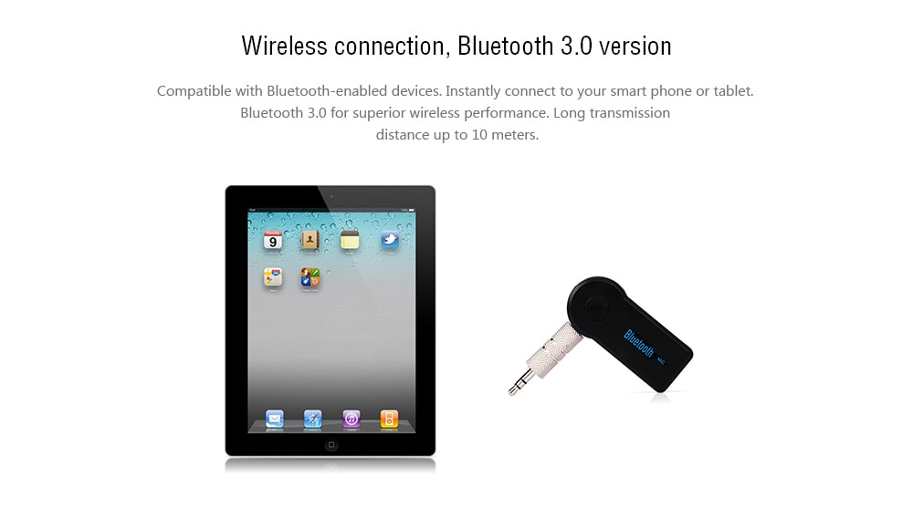 TS-BT35A08 Multifunctional Audios Wireless Bluetooth 3.0 Music Receiver Built-in Microphone for iPhone 6S / 6S Plus / iPad Pro - Black TS-BT35A08 Multifunctional Audios Wireless Bluetooth 3.0 Music Receiver Built-in Microphone for iPhone 6S / 6S Plus / iPad Pro - Black