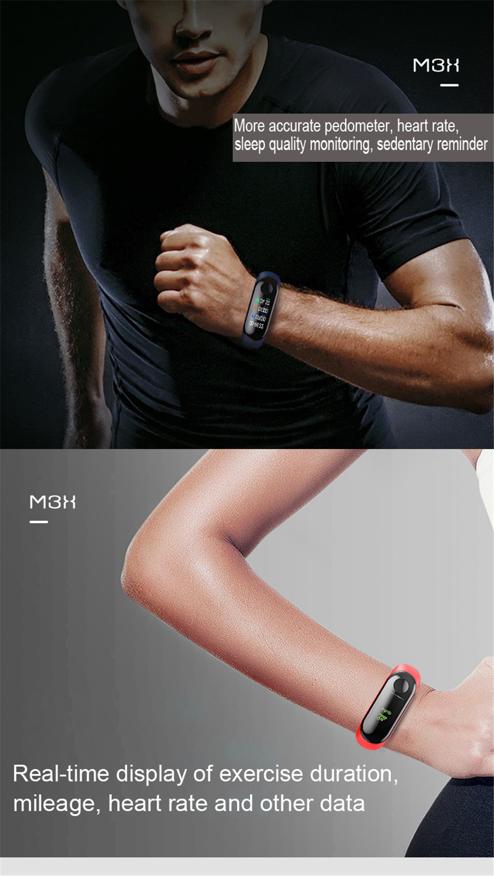 V5 M3PLUS Intelligent LED Color Screen Watch Sports Health Pedometer- Multi-B V5 M3PLUS Intelligent LED Color Screen Watch Sports Health Pedometer- Multi-B