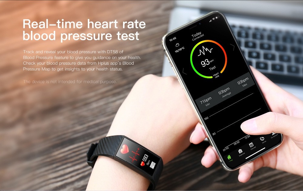 Waterproof Smart Wristband Heart Rate Watches ECG Smart Bracelet Fitness Tracker- White Waterproof Smart Wristband Heart Rate Watches ECG Smart Bracelet Fitness Tracker- White