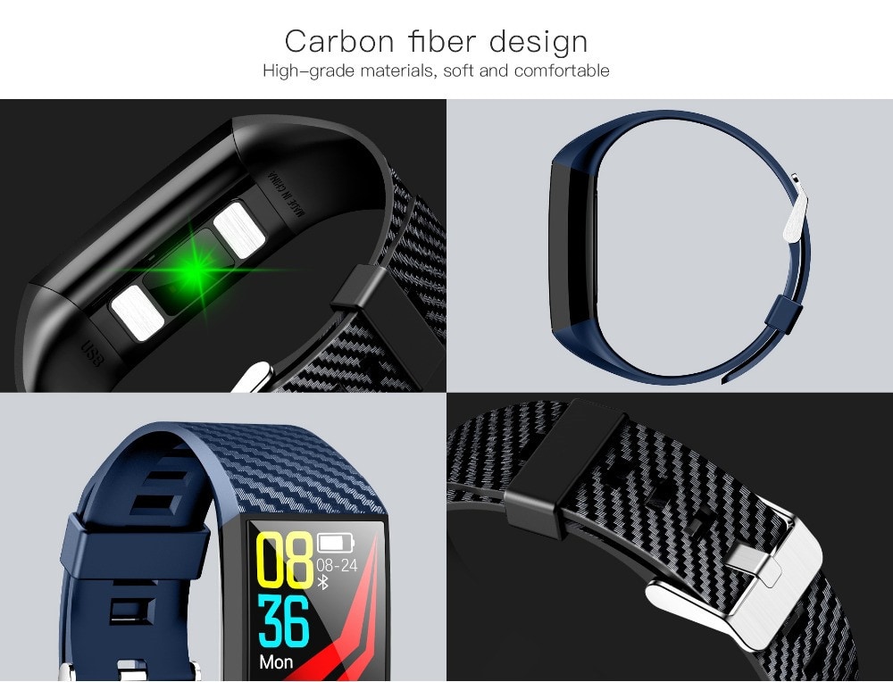 Waterproof Smart Wristband Heart Rate Watches ECG Smart Bracelet Fitness Tracker- White Waterproof Smart Wristband Heart Rate Watches ECG Smart Bracelet Fitness Tracker- White