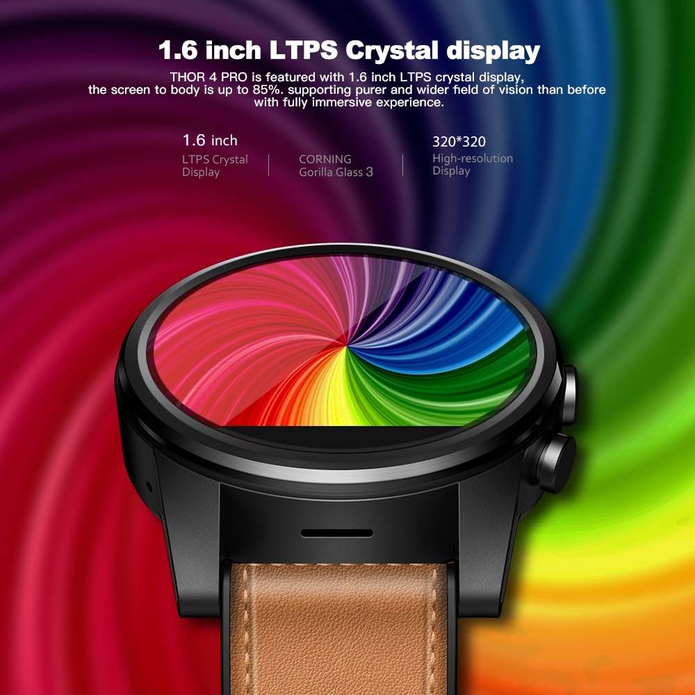 Zeblaze THOR 4 PRO 4G SmartWatch 1.6inch Display 16GB 600mAh Leather Straps- Multi-A Zeblaze THOR 4 PRO 4G SmartWatch 1.6inch Display 16GB 600mAh Leather Straps- Multi-A