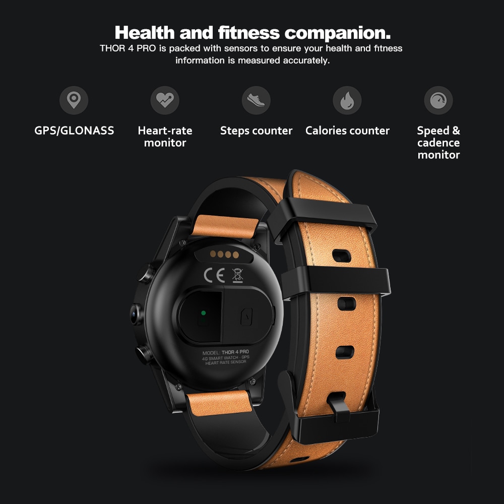 Zeblaze THOR 4 PRO 4G SmartWatch 1.6inch Display 16GB 600mAh Leather Straps- Multi-A Zeblaze THOR 4 PRO 4G SmartWatch 1.6inch Display 16GB 600mAh Leather Straps- Multi-A