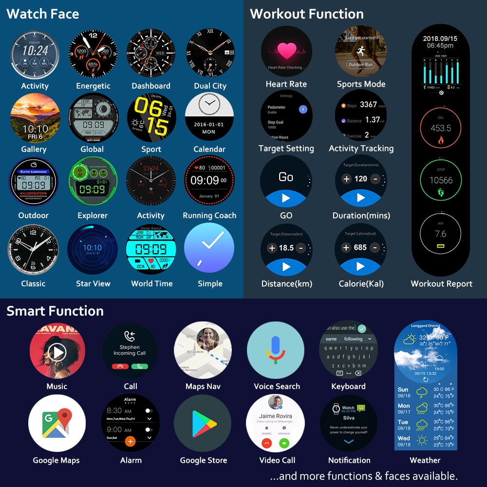 Zeblaze THOR 4 PRO 4G SmartWatch 1.6inch Display 16GB 600mAh Leather Straps- Multi-A Zeblaze THOR 4 PRO 4G SmartWatch 1.6inch Display 16GB 600mAh Leather Straps- Multi-A