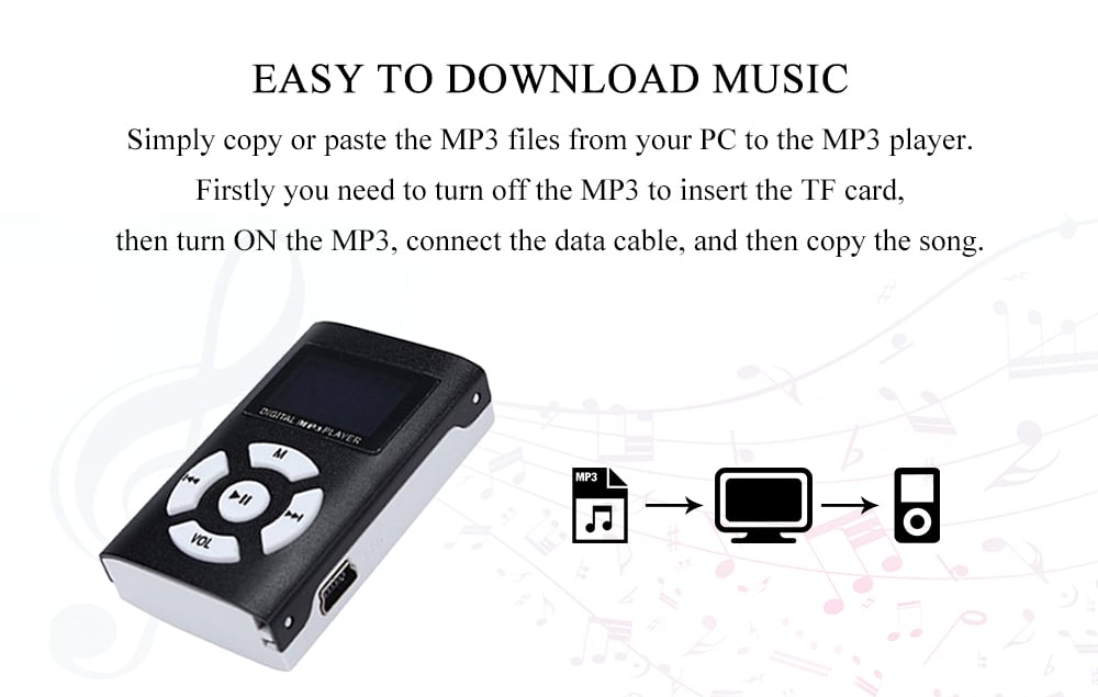 USB Mini MP3 Player LCD Screen Support 32GB Micro SD TF Card- Rose Red USB Mini MP3 Player LCD Screen Support 32GB Micro SD TF Card- Rose Red