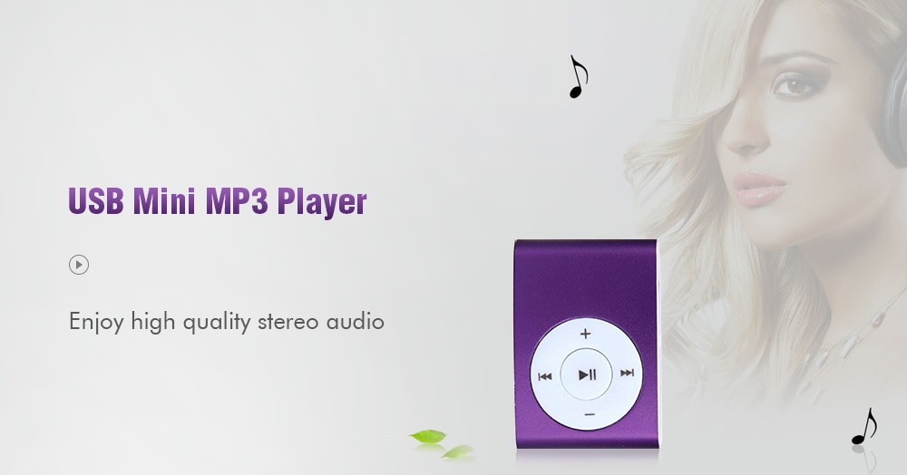 USB Mini MP3 Player Support 32GB Micro SD TF Card With Headphone- Purple USB Mini MP3 Player Support 32GB Micro SD TF Card With Headphone- Purple