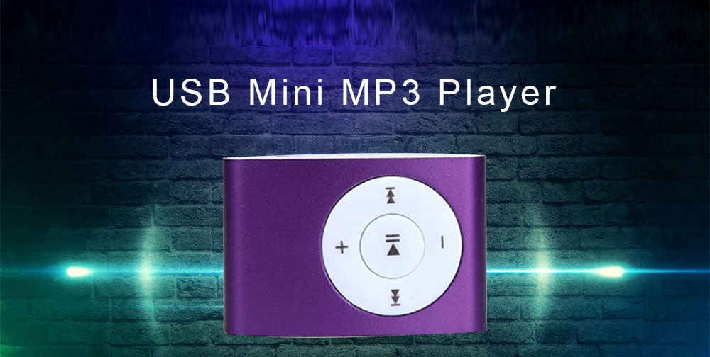 USB Mini MP3 Player Support 32GB Micro SD TF Card with Headphone (Purple)- Purple USB Mini MP3 Player Support 32GB Micro SD TF Card with Headphone (Purple)- Purple