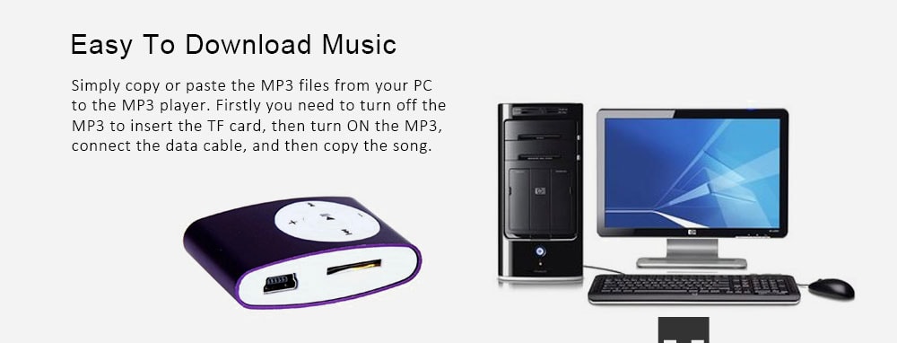 USB Mini MP3 Player Support 32GB Micro SD TF Card with Headphone (Purple)- Purple USB Mini MP3 Player Support 32GB Micro SD TF Card with Headphone (Purple)- Purple