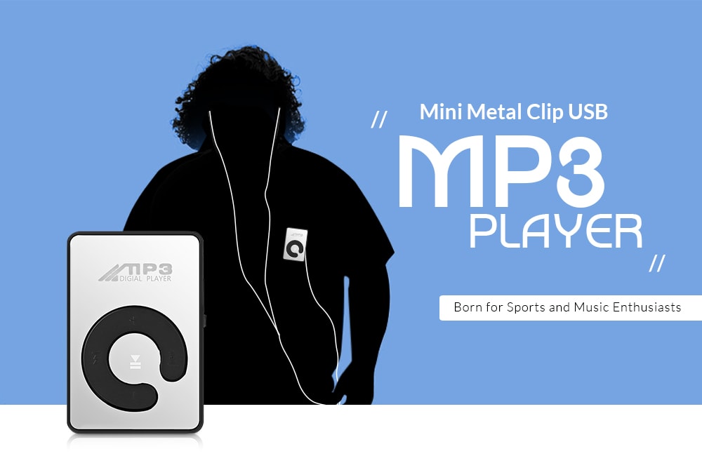 High-quality Sports Mini USB Metal Clip MP3 Player- White High-quality Sports Mini USB Metal Clip MP3 Player- White