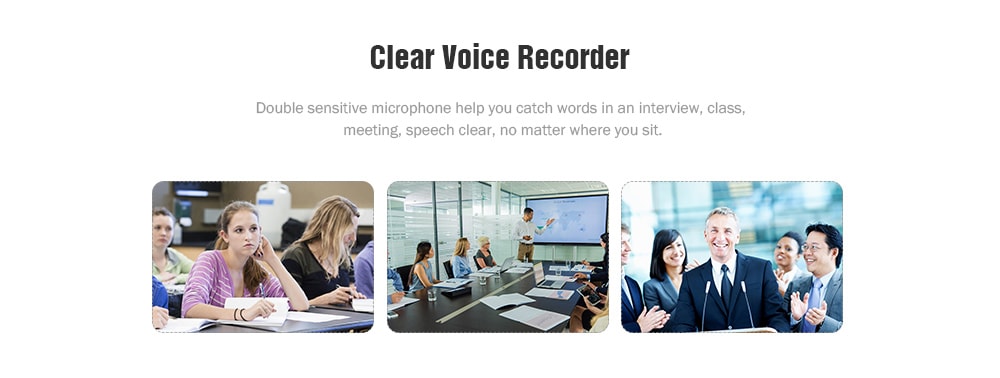 Professional 8GB GH609 Digital Voice Recorder with Time Display and Stereo Recording Function - Black- Black Professional 8GB GH609 Digital Voice Recorder with Time Display and Stereo Recording Function - Black- Black