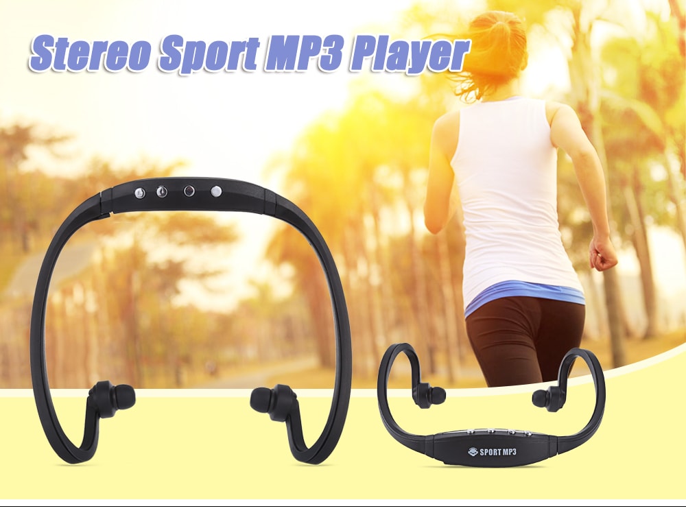 Portable Stereo Sport MP3 Player Support TF Card FM Radio- Black Portable Stereo Sport MP3 Player Support TF Card FM Radio- Black