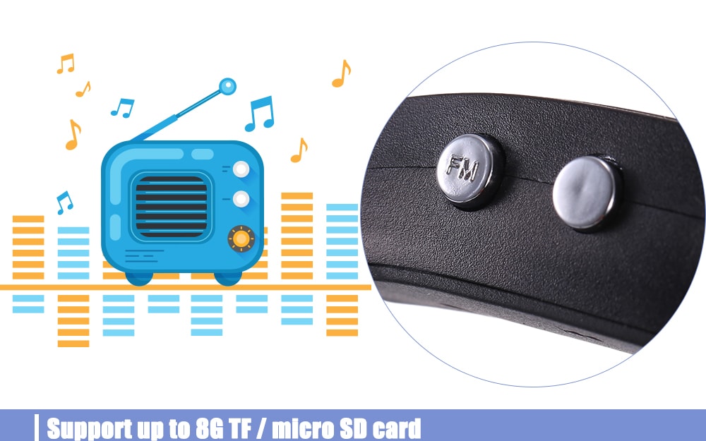 Portable Stereo Sport MP3 Player Support TF Card FM Radio- Black Portable Stereo Sport MP3 Player Support TF Card FM Radio- Black