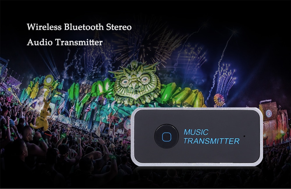 Wireless Bluetooth Transmitter Connected to 3.5mm Audio Devices Portable Stereo Music Transmission- Black Wireless Bluetooth Transmitter Connected to 3.5mm Audio Devices Portable Stereo Music Transmission- Black