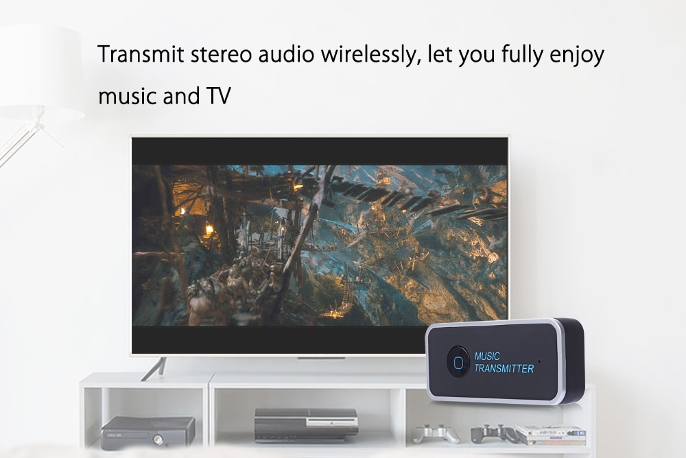 Wireless Bluetooth Transmitter Connected to 3.5mm Audio Devices Portable Stereo Music Transmission- Black Wireless Bluetooth Transmitter Connected to 3.5mm Audio Devices Portable Stereo Music Transmission- Black