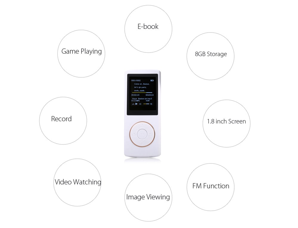 P4 Mini MP3 Stereo Player with 8GB FM- Black P4 Mini MP3 Stereo Player with 8GB FM- Black