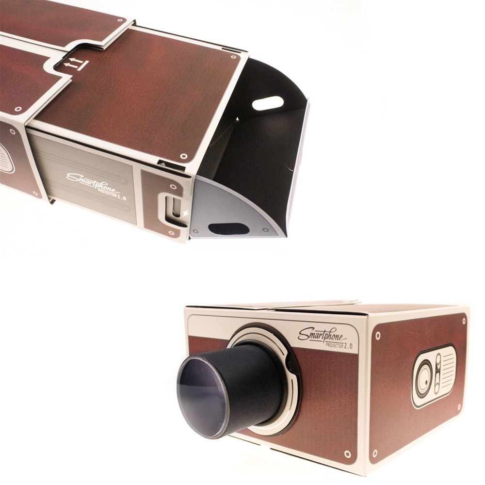 Portable DIY Cardboard Smartphone Projector Can Adjust- Orange Gold Portable DIY Cardboard Smartphone Projector Can Adjust- Orange Gold