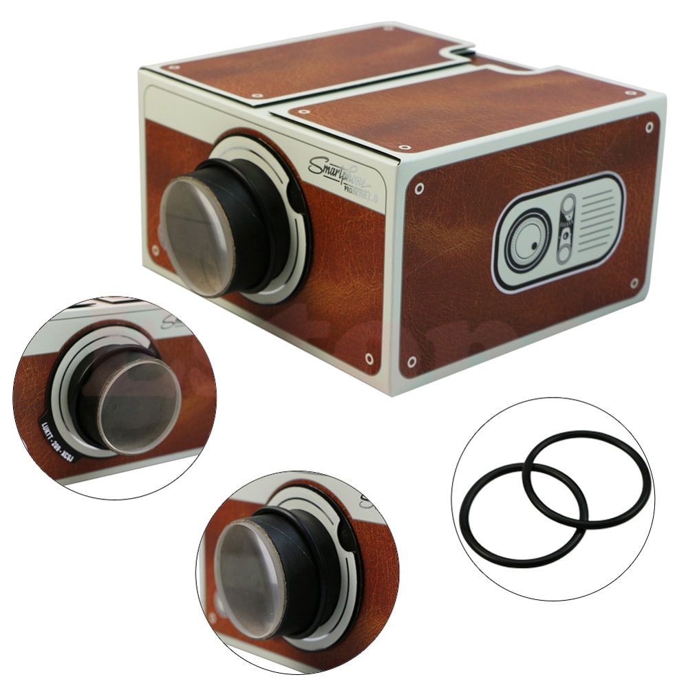 Portable DIY Cardboard Smartphone Projector Can Adjust- Orange Gold Portable DIY Cardboard Smartphone Projector Can Adjust- Orange Gold
