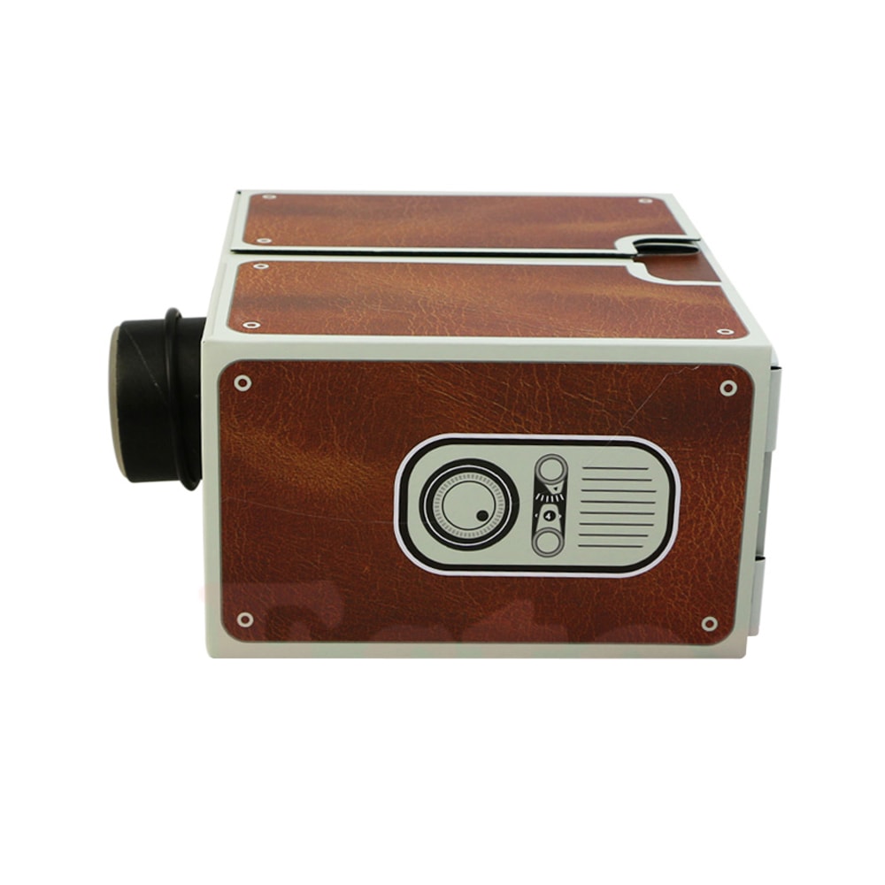 Portable DIY Cardboard Smartphone Projector Can Adjust- Orange Gold Portable DIY Cardboard Smartphone Projector Can Adjust- Orange Gold
